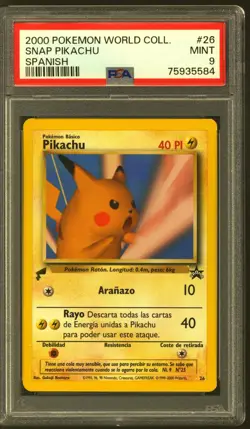 Pokemon World Collection SPANISH Snap Pikachu 26 PSA 9 - Image 1