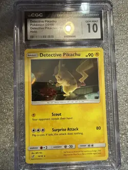 2019 POKEMON SUN & MOON DETECTIVE PIKACHU #10 DETECTIVE PIKACHU-HOLO PSA 10 - Image 2