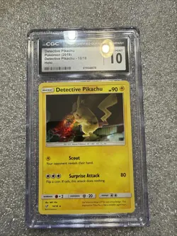 2019 POKEMON SUN & MOON DETECTIVE PIKACHU #10 DETECTIVE PIKACHU-HOLO PSA 10 - Image 4