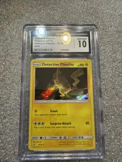 2019 POKEMON SUN & MOON DETECTIVE PIKACHU #10 DETECTIVE PIKACHU-HOLO PSA 10 - Image 5