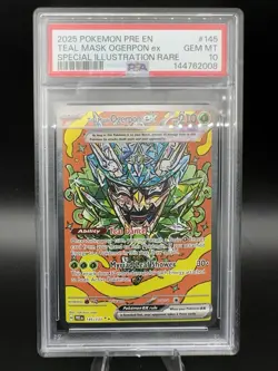 PSA 10 Teal Mask Ogerpon ex SIR 145/131 Prismatic Evolutions Pokemon TCG - Image 1
