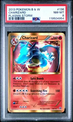 2013 POKEMON B&W PLASMA STORM #136 CHARIZARD PSA 8 - Image 1
