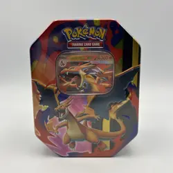 Pokemon Mega Charizard ex Factory Sealed Tin Box - Charizard Y - 4 Booster Packs - Image 1