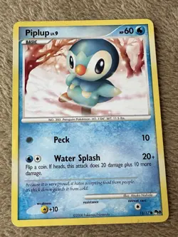 2008 Pokemon TCG POP Series 8 Piplup Lv.9 HP 60 Regular Non-holo 15/17 LP/MP - Image 1