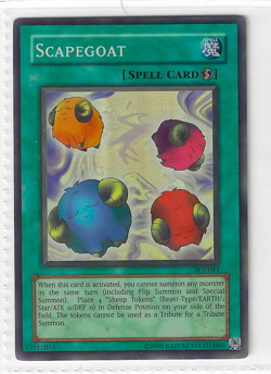 Vintage Yugioh Scapegoat SDJ-041 Super Rare Card - Image 1