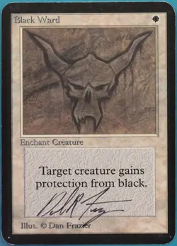 Black Ward Alpha PLD White Uncommon SIGNED MAGIC MTG CARD (ID# 331918) ABUGames - Image 1