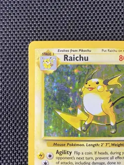 Pokemon TCG Base Set Raichu Holo Rare Card 14/102 Vintage LP Condition - Image 2
