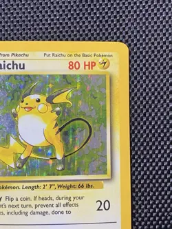 Pokemon TCG Base Set Raichu Holo Rare Card 14/102 Vintage LP Condition - Image 3
