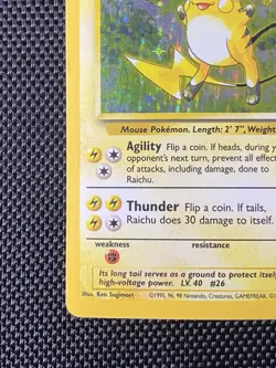 Pokemon TCG Base Set Raichu Holo Rare Card 14/102 Vintage LP Condition - Image 5