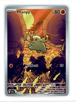 Pokemon TCG Phanpy Illustration Rare Holo Card 205/191 Sv08: Surging Sparks NM - Image 1