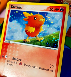 Pokemon TCG: Torchic 017/040 (2004) Black Star Promo Holo Card 1.5 SWIRLS MP - Image 2