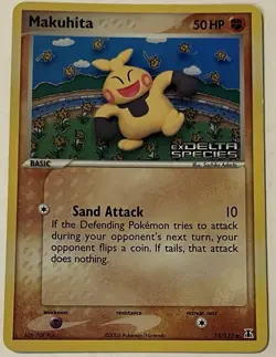 Pokemon Makuhita TCG Reverse Holo Stamped Card 75/113 Delta Species - Image 1