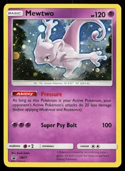 Mewtwo SM77 Holo Sun & Moon Promo Pokemon Card - Image 1