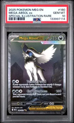2025 POKEMON MEG EN-MEGA EVOLUTION #180 MEGA ABSOL ex PSA 10 - Image 1