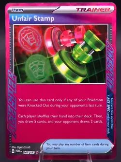 Unfair Stamp 165/167 - ACE SPEC Rare - Twilight Masquerade - Pokemon TCG - NM - Image 1