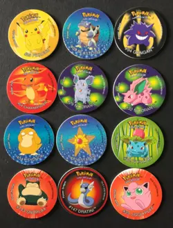 12 X Pokemon Tazos Bundle 2001 Walkers Crisps Cheetos Gengar Pikachu Blastoise - Image 1
