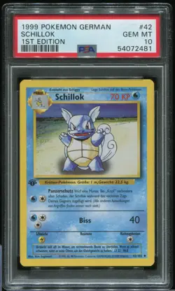Schillok / Wartortle #42 PSA 10 German 1st Edition 1999 Pokemon Base Set #2937 - Image 1