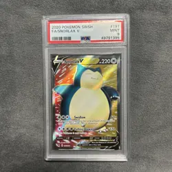 2020 POKEMON SWORD & SHIELD SNORLAX V #197 FULL ART PSA 9 MINT - Image 1