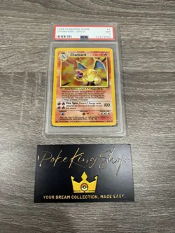 1999 POKEMON BASE SET UNLIMITED #4 CHARIZARD-HOLO PSA 7 - Image 1