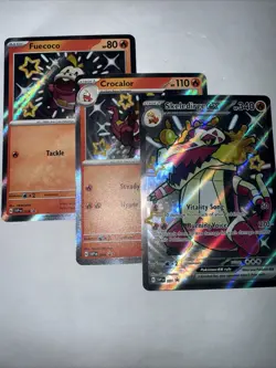 Pokemon Paldean Fates Fuecoco Crocalor & Skeledirge EX Black Star Promo Lot NM! - Image 1
