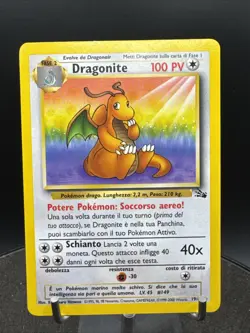 ITALIAN* Dragonite Regular Rare 19/62 Fossil Unlimited - Italian Vintage Pokemon - Image 1
