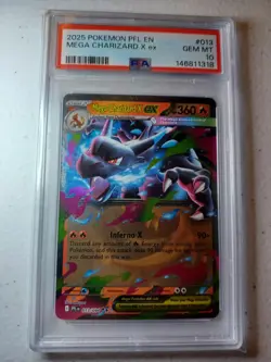 PSA 10 Gem Mint Pokemon Phantasmal Flames Mega Charizard X Ex Full Art #013 🔥 - Image 1