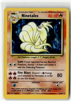 Ninetales ⭐ 12/102 Holo Rare Base Set 1999 Pokemon LP - Image 1