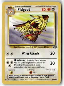 Pidgeot ⭐ 24/64 Rare Jungle 1999 Pokemon NM - Image 1