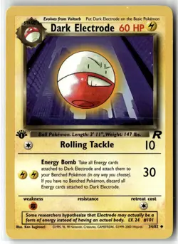Dark Electrode ⭐ 34/82 1st Edition Uncommon Team Rocket 2000 Pokemon LP - Image 1