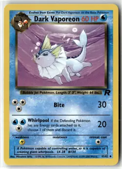 Dark Vaporeon ⭐ 45/82 Uncommon Team Rocket 2000 Pokemon LP - Image 1