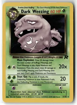 Dark Weezing ⭐ 31/82 Rare Team Rocket 2000 Pokemon LP - Image 1
