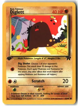 Diglett ⭐ 52/82 1st Edition Common WOTC Team Rocket 2000 Pokemon NM - Image 1