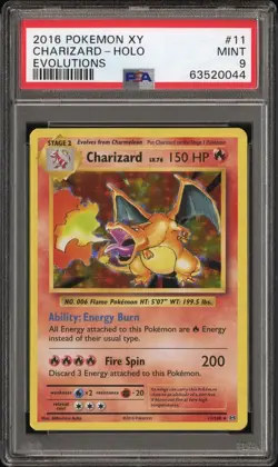 2016 POKEMON XY EVOLUTIONS #11 CHARIZARD-HOLO PSA 9 - Image 1