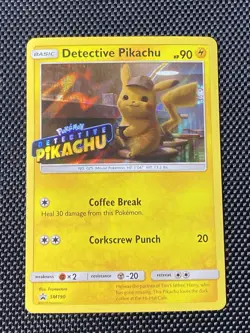 Pokemon TCG Sun & Moon Black Star DVD Promo Detective Pikachu Holo SM190 LP+ - Image 1