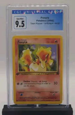 2000 Pokemon TCG Team Rocket 1st Edition PONYTA 64/82 VINTAGE CGC Gem Mint 9.5 - Image 2