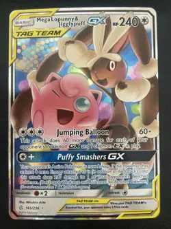 Mega Lopunny & Jigglypuff GX 165/236 - Pokemon Cosmic Eclipse Tag Team TCG NM - Image 1