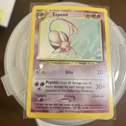 Pokemon Espeon Neo Discovery TCG 1/75 Holo Unlimited Rare LP - Image 1