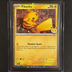 Pokemon TCG Pikachu 051/162 Stamped 2026 Pokemon Day 30 Promo NM - Image 1