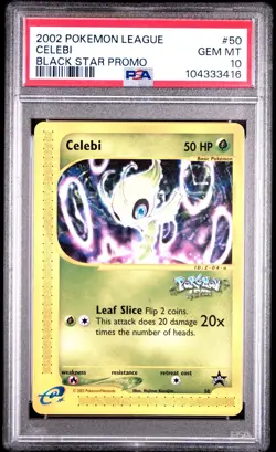 2002 Pokemon League Celebi WOTC Black Star Promo PSA 10 - Image 1