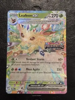 Pokemon TCG Prismatic Evolutions 006/131 Leafeon EX Stamped Promo - NM - Image 1