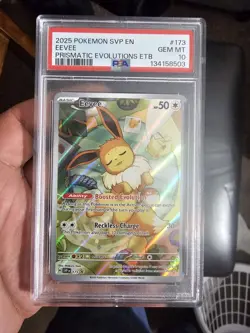 2025 POKEMON SVP EN-SV BLACK STAR PROMO #173 EEVEE PRISMATIC EV ETB PSA 10 - Image 1
