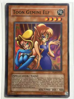 Toon Gemini Elf Super Rare Duelist League Promo DL6-EN001 LP YuGiOh Card - Image 1