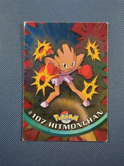 Hitmonchan #107 Topps Blue Logo Holo Foil Pokemon Trading Card 2000 MP Vintage - Image 1