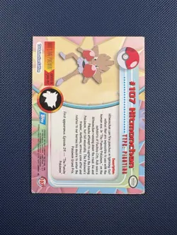 Hitmonchan #107 Topps Blue Logo Holo Foil Pokemon Trading Card 2000 MP Vintage - Image 2