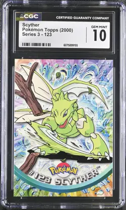 CGC 10 GEM MINT Scyther 2000 Series 3 Topps 123 Pokemon Card - Image 1