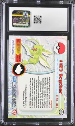 CGC 10 GEM MINT Scyther 2000 Series 3 Topps 123 Pokemon Card - Image 2