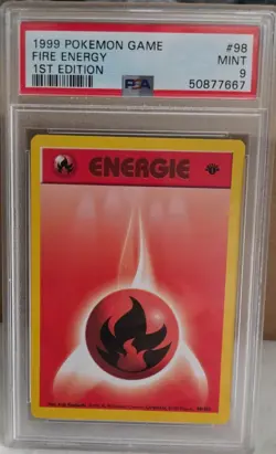 Fire Energie PSA 9 First Edition Pokemon Card - Image 1