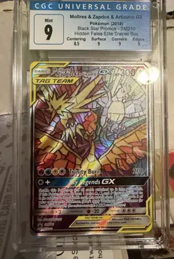 2019 POKEMON BLACK STAR PROMOS #SM210 MOLTRES & ZAPDOS & ARTICUNO GX CGC 9 - Image 1
