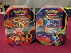 Pokemon TCG Mega Charizard X & Y EX Tins Sealed - Set of 2 - Image 1