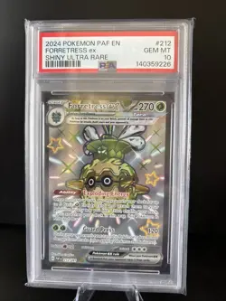 PSA 10 💎 GEM MINT Pokemon PALDEAN Fates Shiny Forretress EX Ultra Rare #212/091 - Image 1